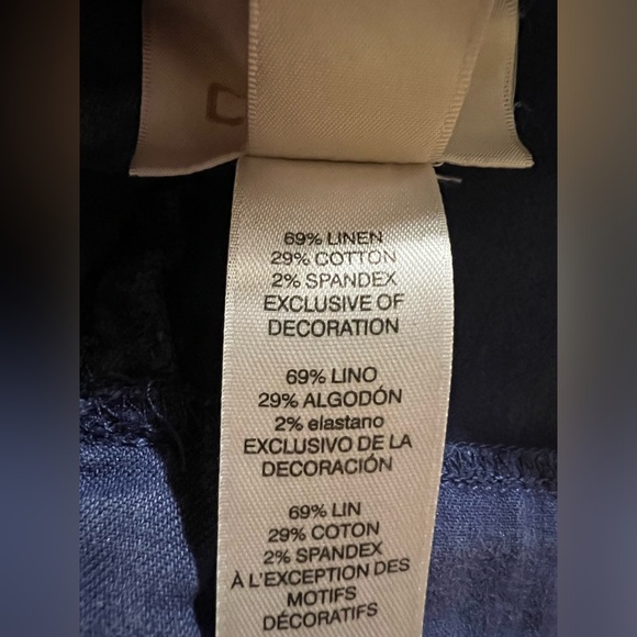 Chico’s size 2 (12) petite crop, cargo pants, linen blend, blue - Picture 8 of 9